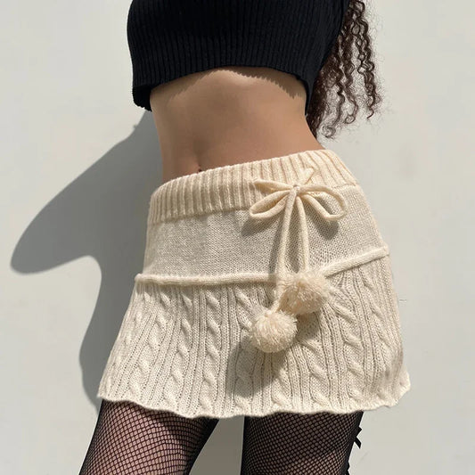 DressBetty - Sexy Knitted Low Waist Preppy Style Skirt