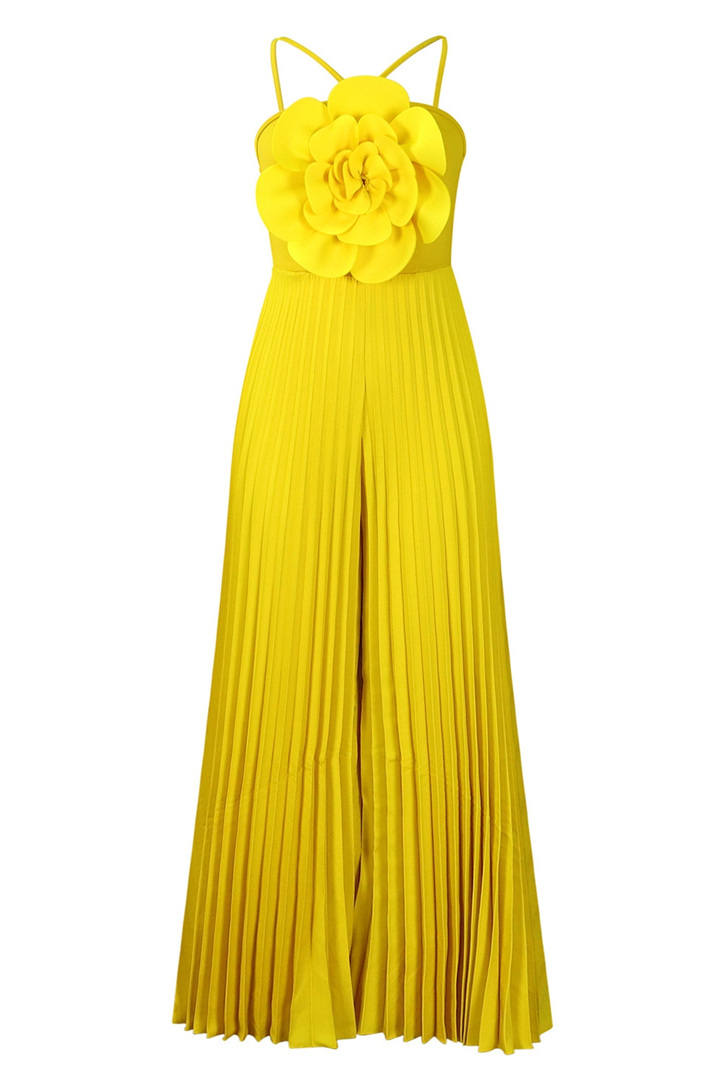 Jessica Flower Applique Pleated Jumpsuit