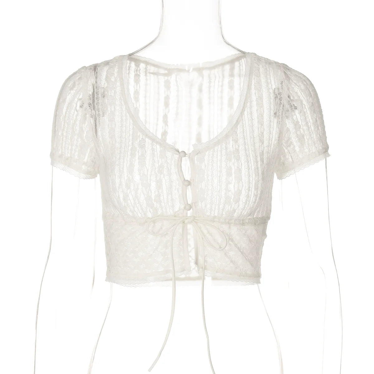 Rylann Lace Button Crop Top