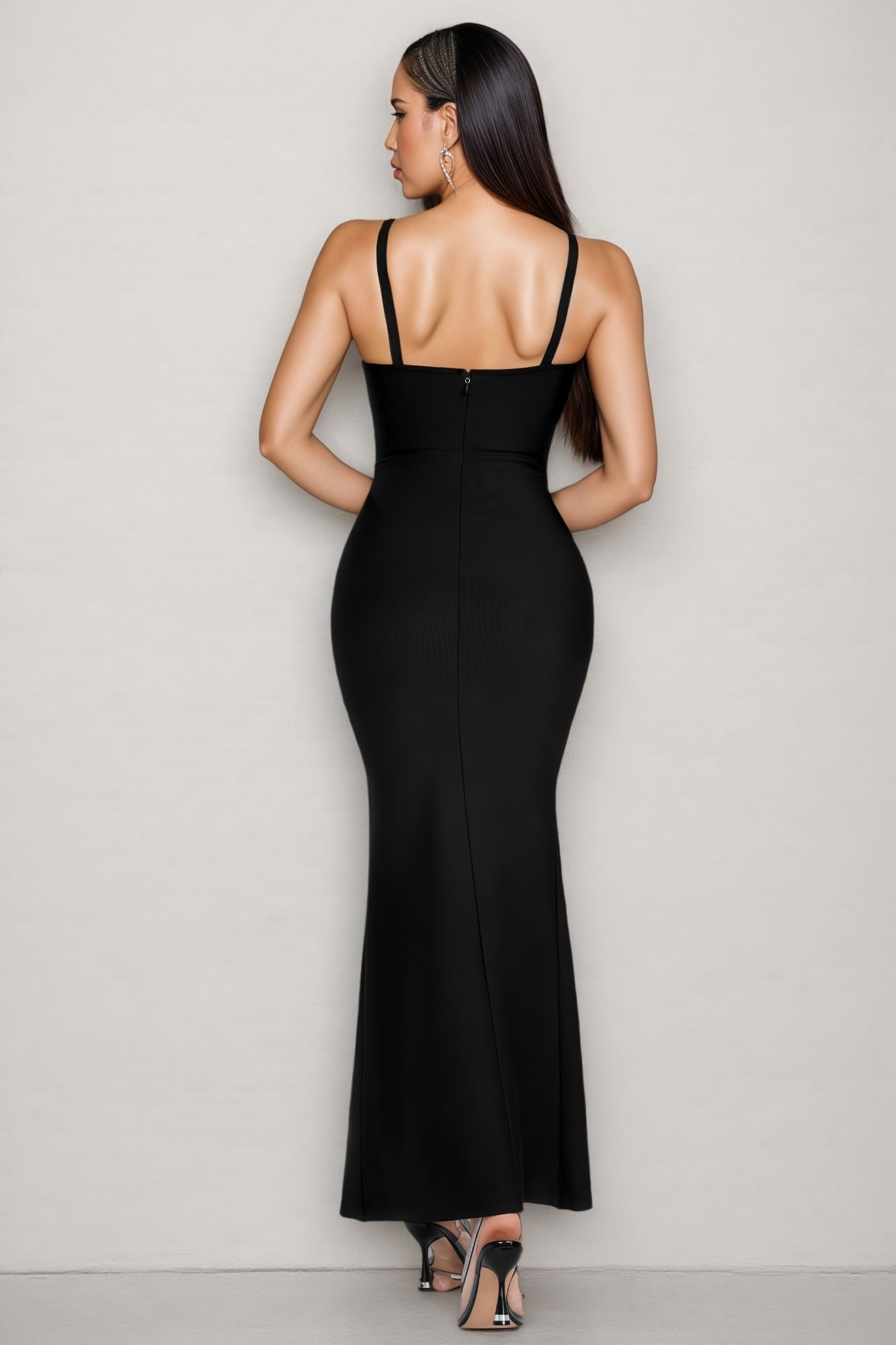 Etta V-Neck Studded Mesh Camisole Maxi Dress