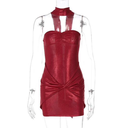 Night Show V neck Low Cut Pure Want Tube Top Slimming Slim Sheath