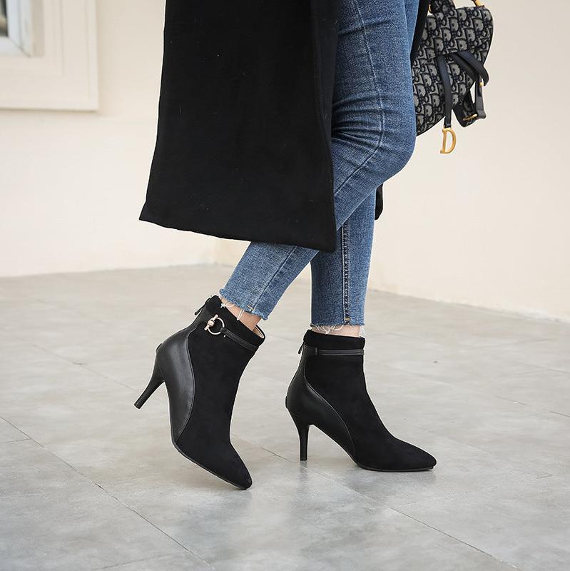 | Suede Pointy Toe Heels
