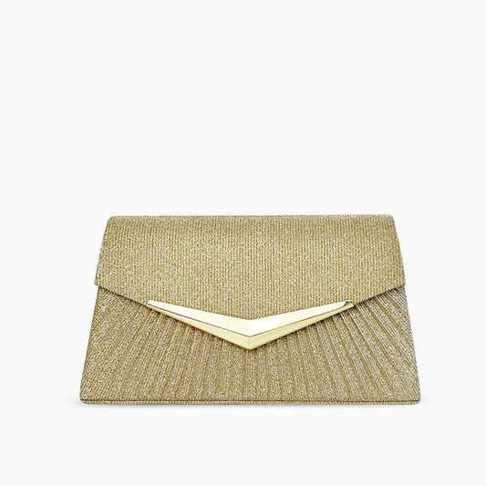 Shiny Pleated Clutch by Amy
