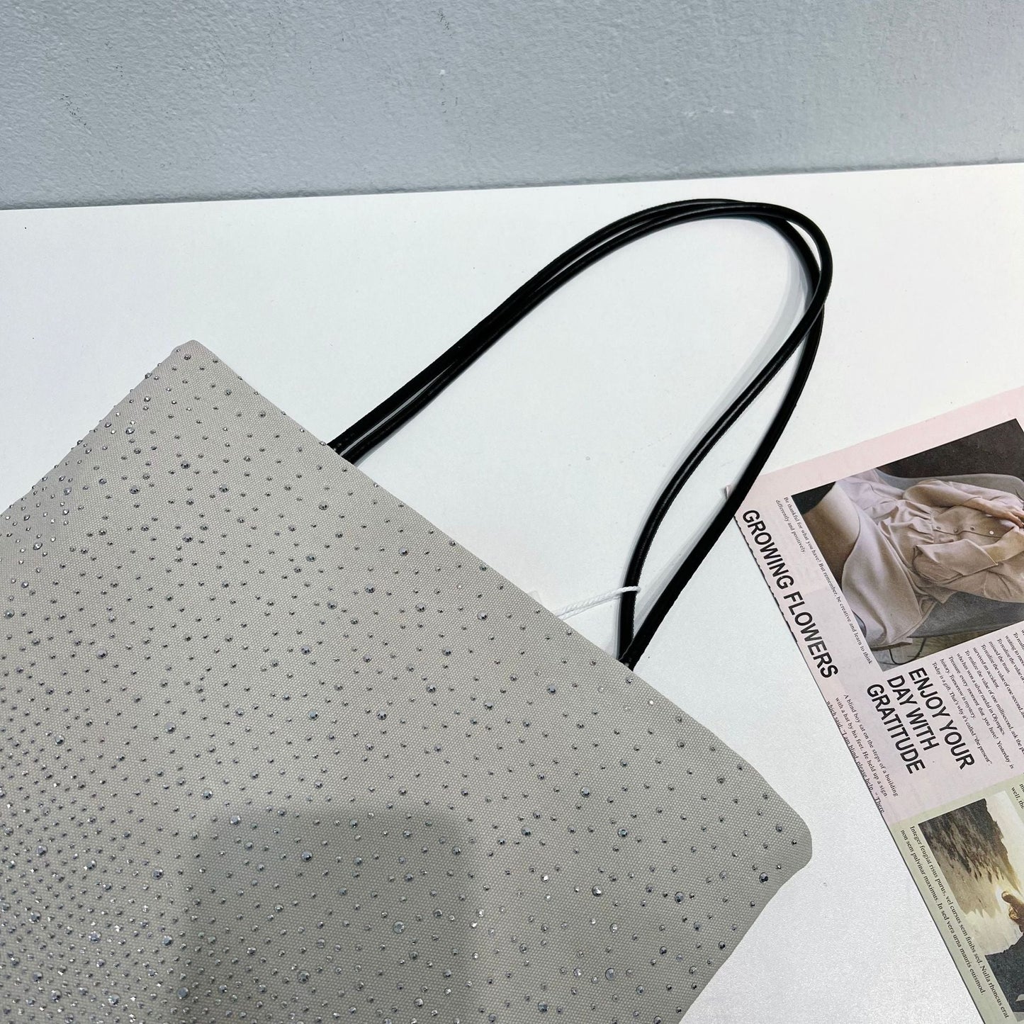 Gradient Rhinestones Tote Bag by Karen