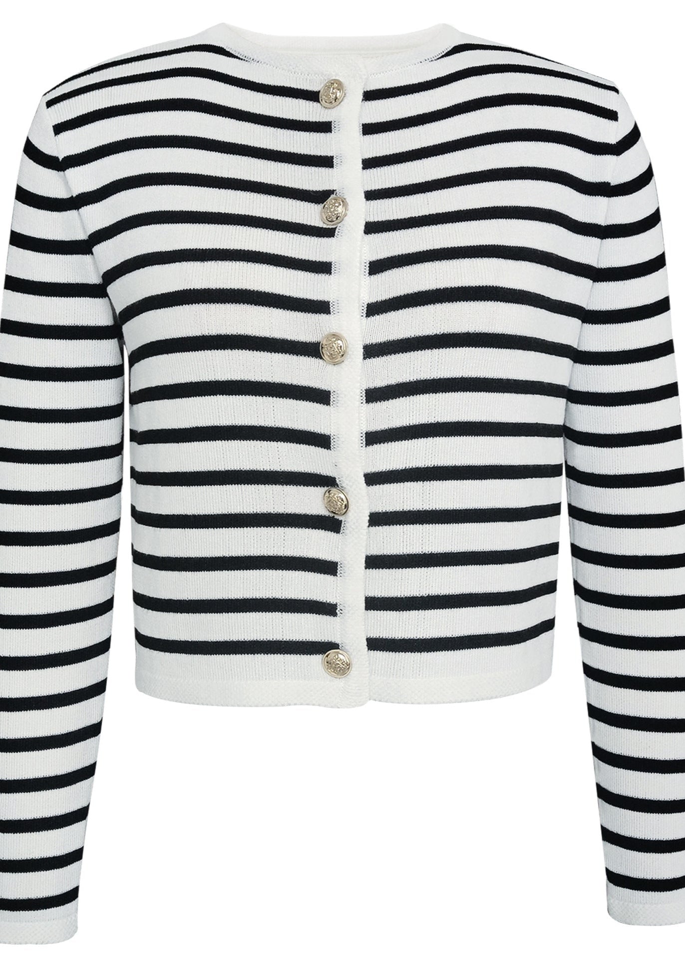Marseille Knit Set Striped Cardigan & High-Waisted Shorts
