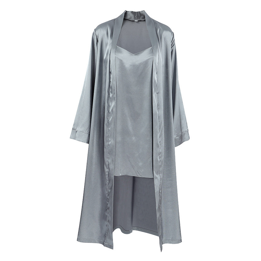 Loose Casual Nightgown Nightdress Two Piece Set Simple Comfortable High End Home Wear