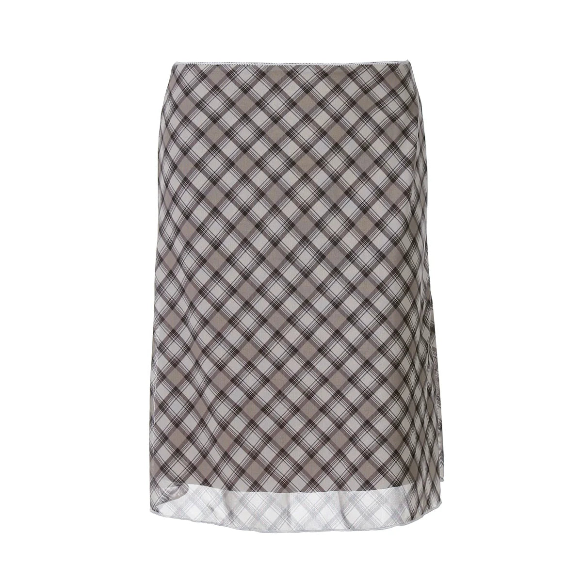 Alize Lace Trim Plaid Skirt Set