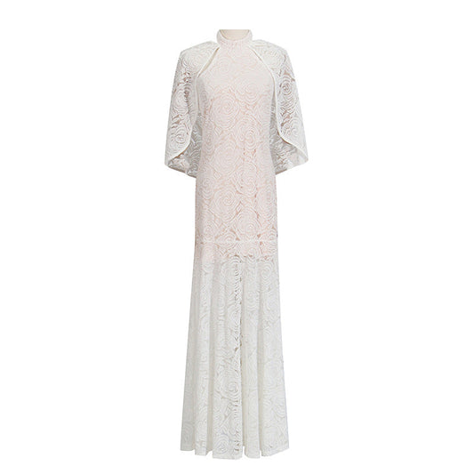 GracefulElegant Dress Light Luxury Embroidered Chic Transparent Shawl Dress for