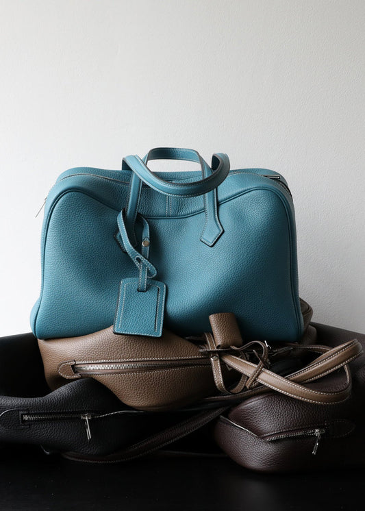 Amara - Pebbled Leather Travel Tote Bag