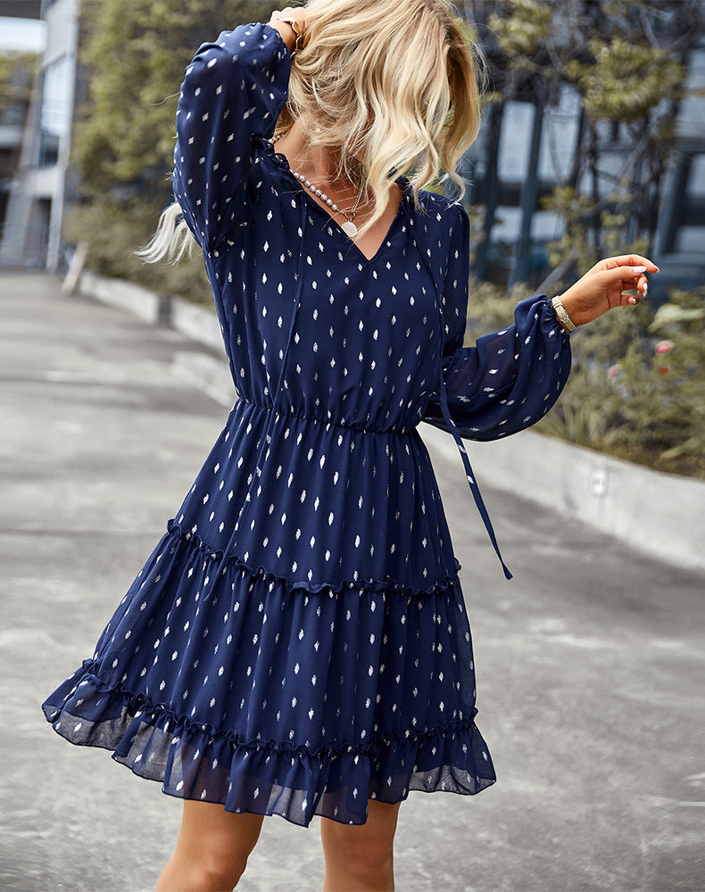 Later Babe Printed Satin Tie Front Dress