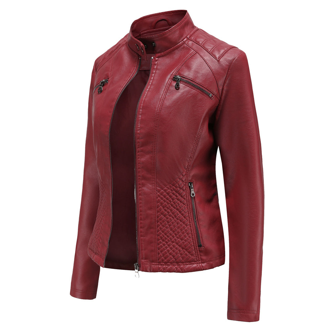 | Women’s Classic Zip-up Biker Jacket