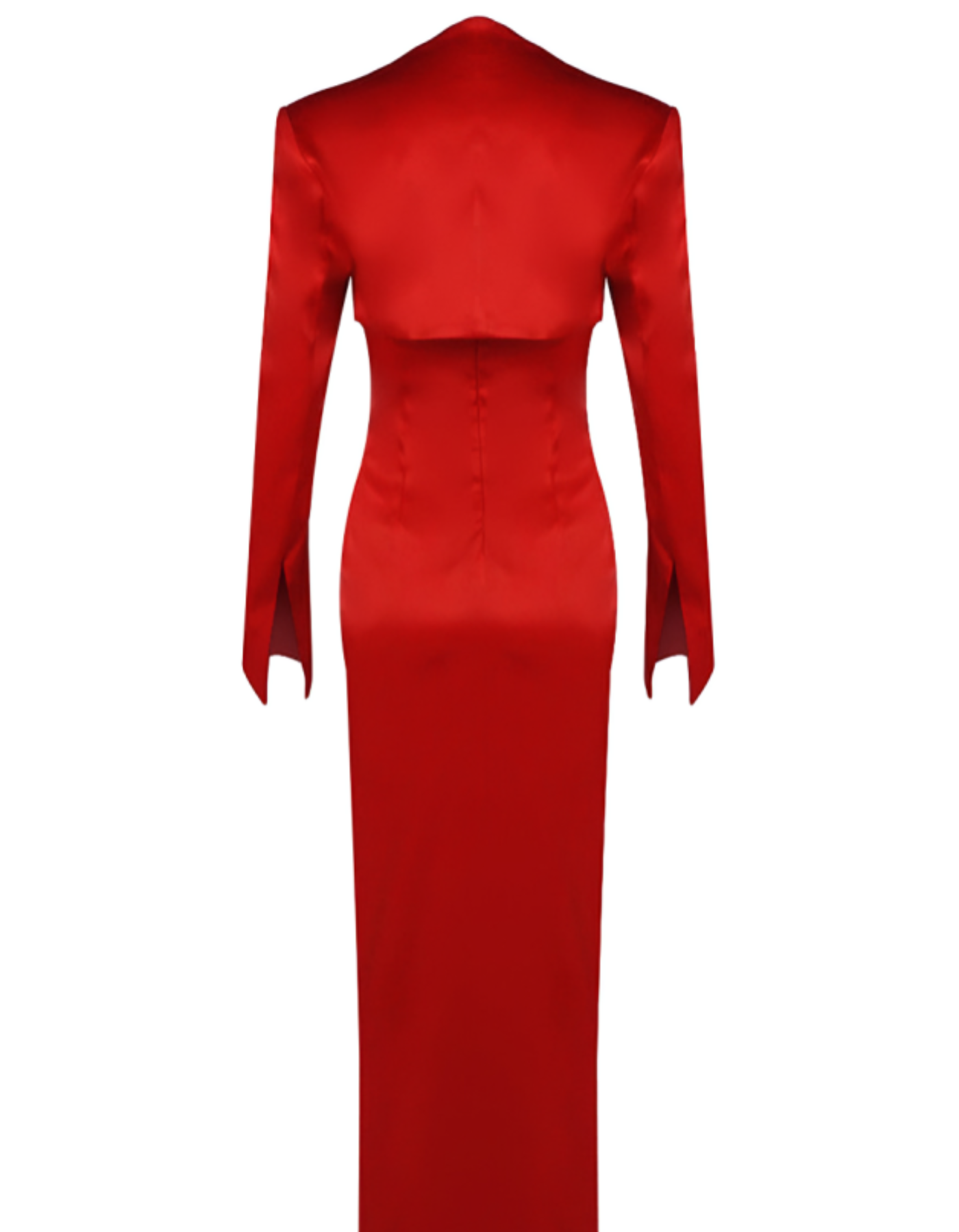 | Sculpted Rose Detail Satin Evening Gown
