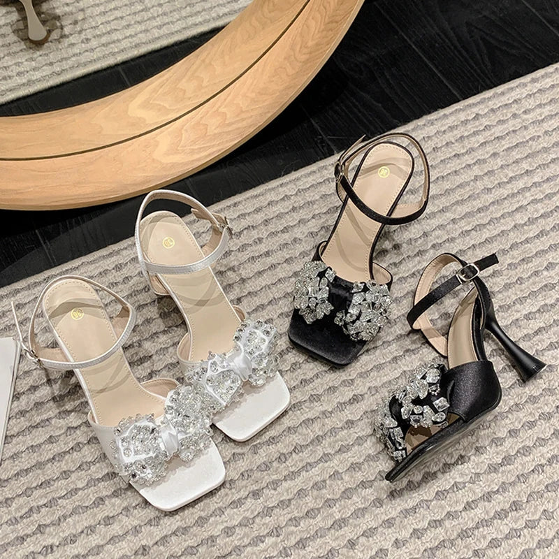 White Gladiator High Heel Sandals for Women 9CM