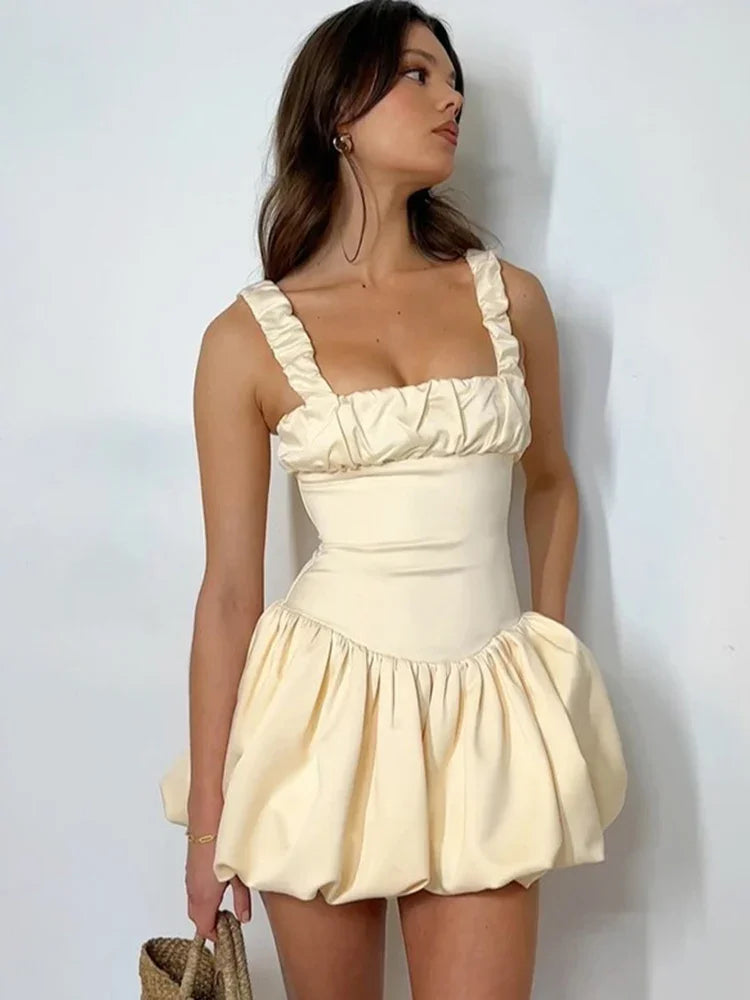 Ruched Splice Suspender Mini Dress