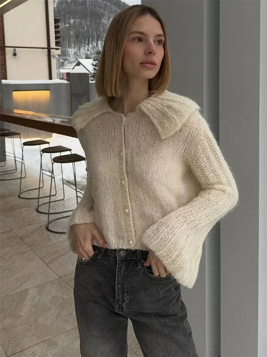 Pleated Flare Sleeve Cropped Coat