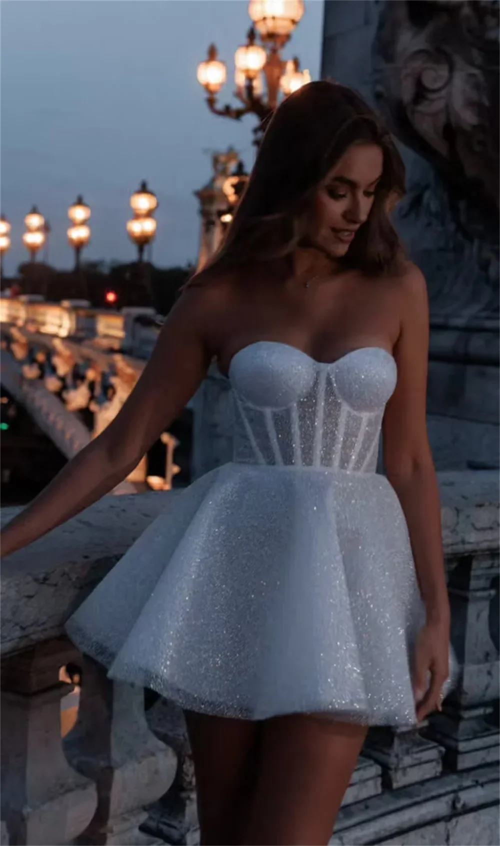 Glitter Sequins Off Shoulder Vacation Dress