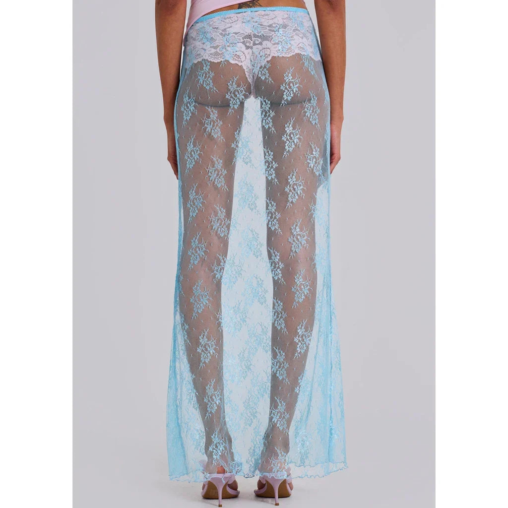 Vintage Floral Lace Sheer Skirt