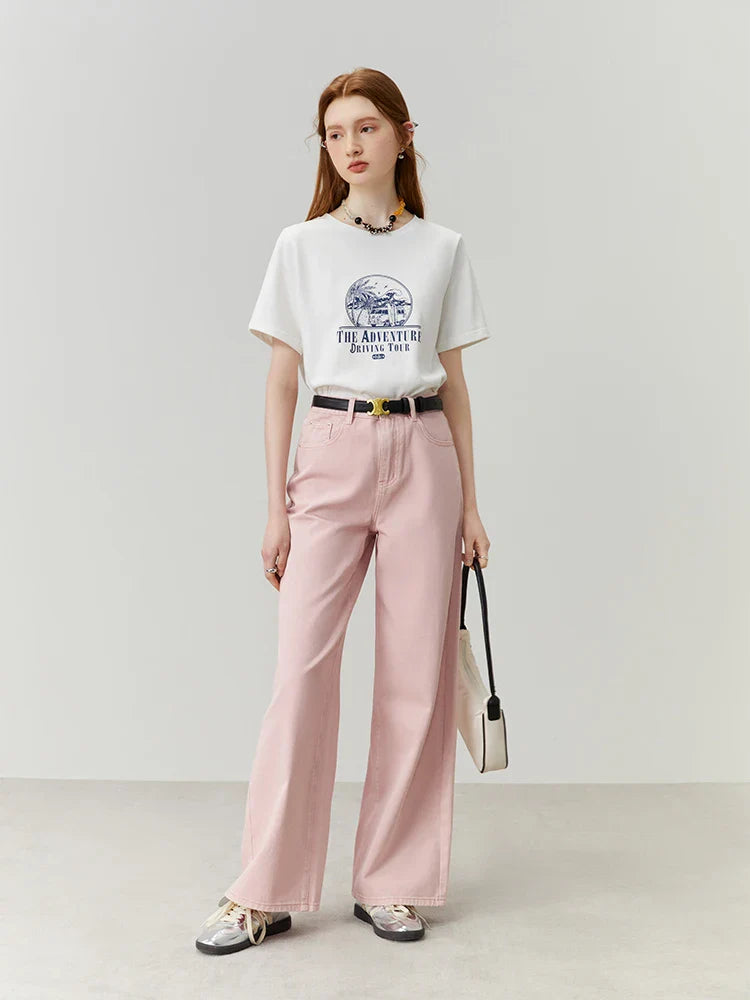 Front Shoulder Casual White T-shirt