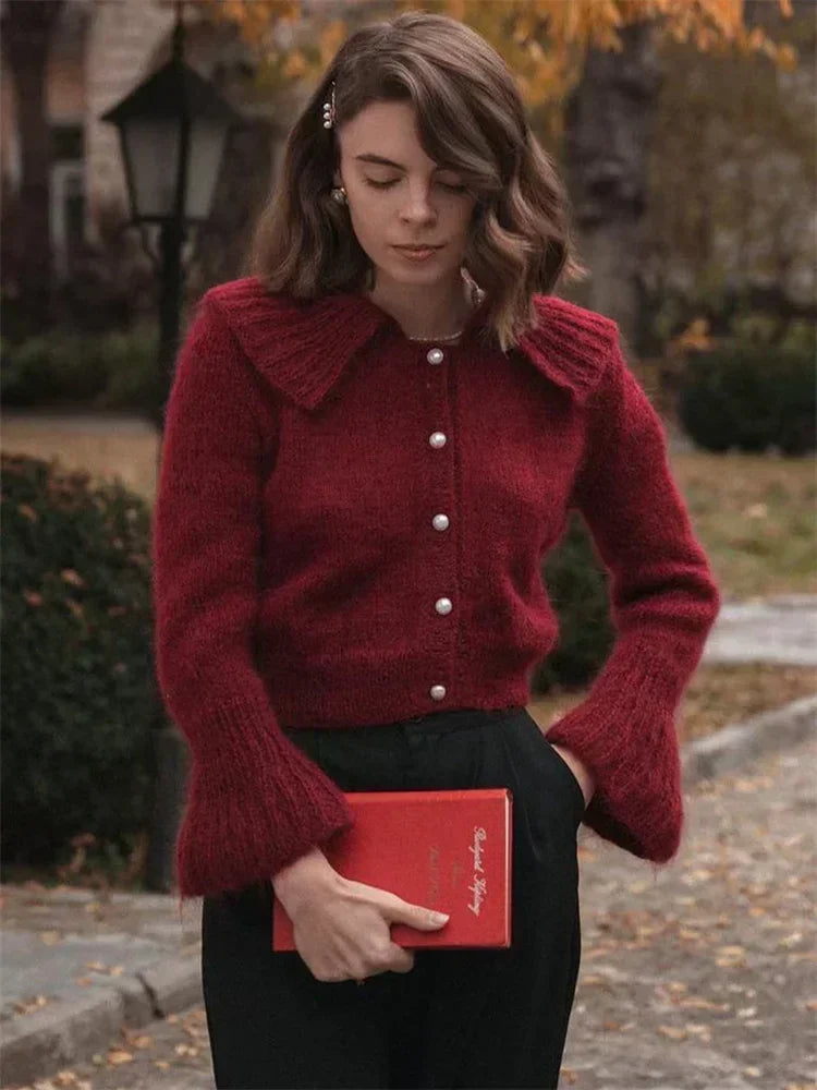 Pleated Flare Sleeve Cropped Coat