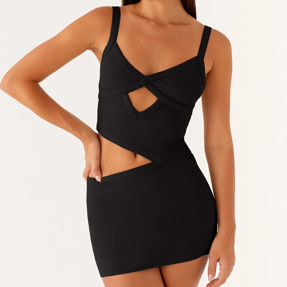 Sexy Y2K Cutout Spaghetti Bodycon Dress