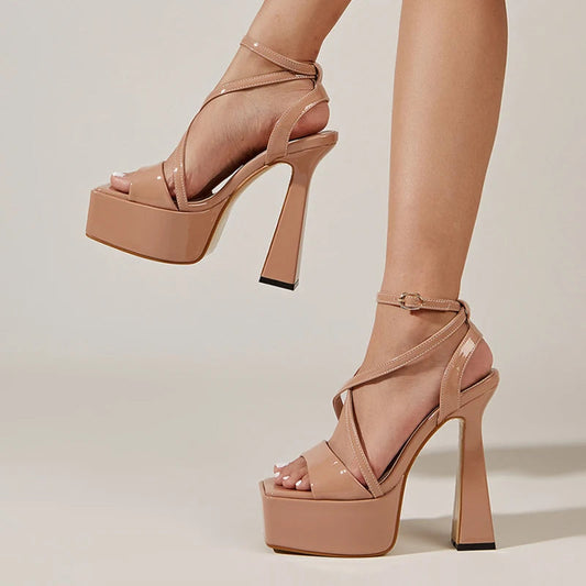 Chunky High Heels Platform Sandals