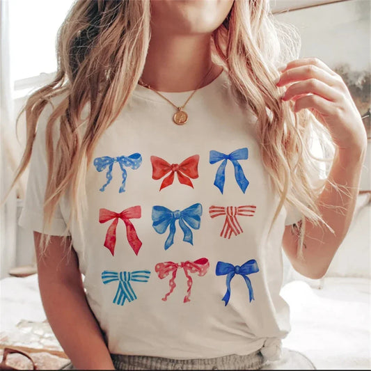 Bow Print Coquette Style T-shirt
