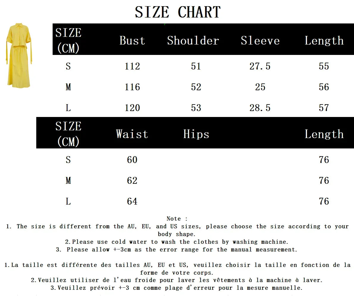 Solid Pocket Blouse Two-piece Set Women Single Breasted Short Sleeve Blouse+Elastic Waist Long Skirts Elegant Casual Skirts Sets