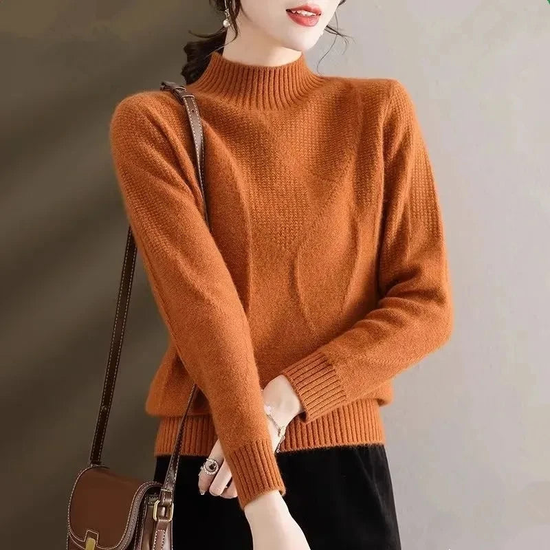 | Mock Neck Knit Sweater