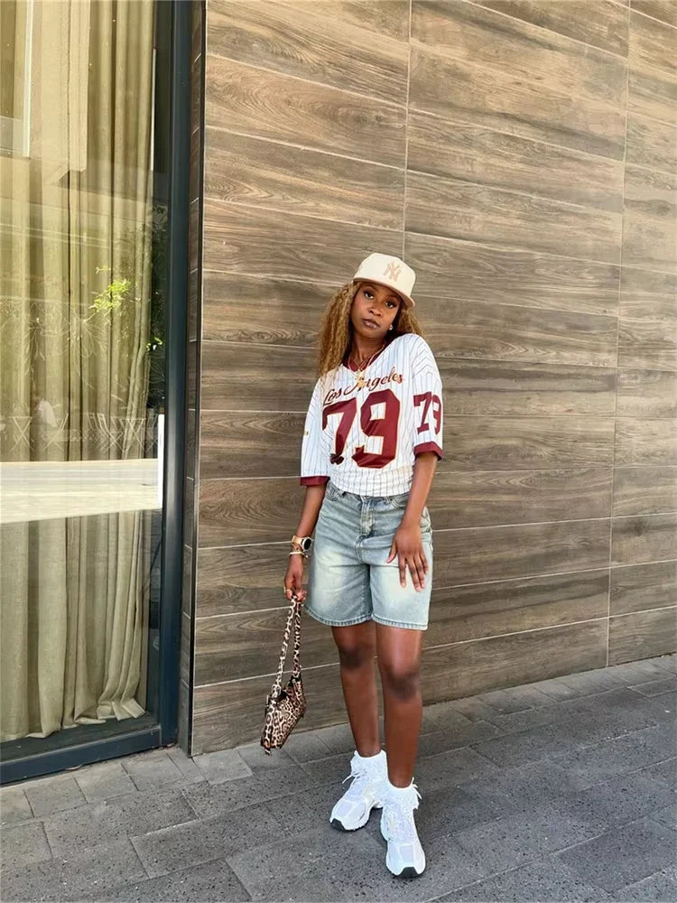 Loose Print Street Spring T-shirt