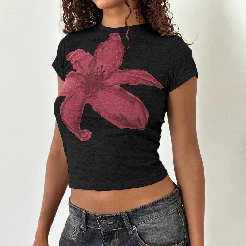 Floral Slim Fit Casual Street T-shirt