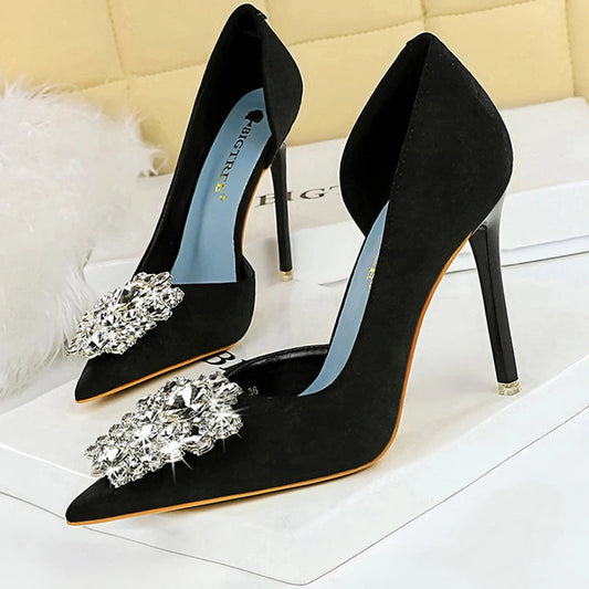 Rhinestone High Heels Luxury Banquet Pumps for Women