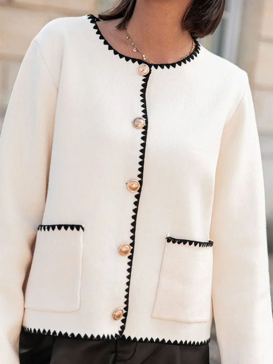 Patchwork Knitted Elegant Winter Coat