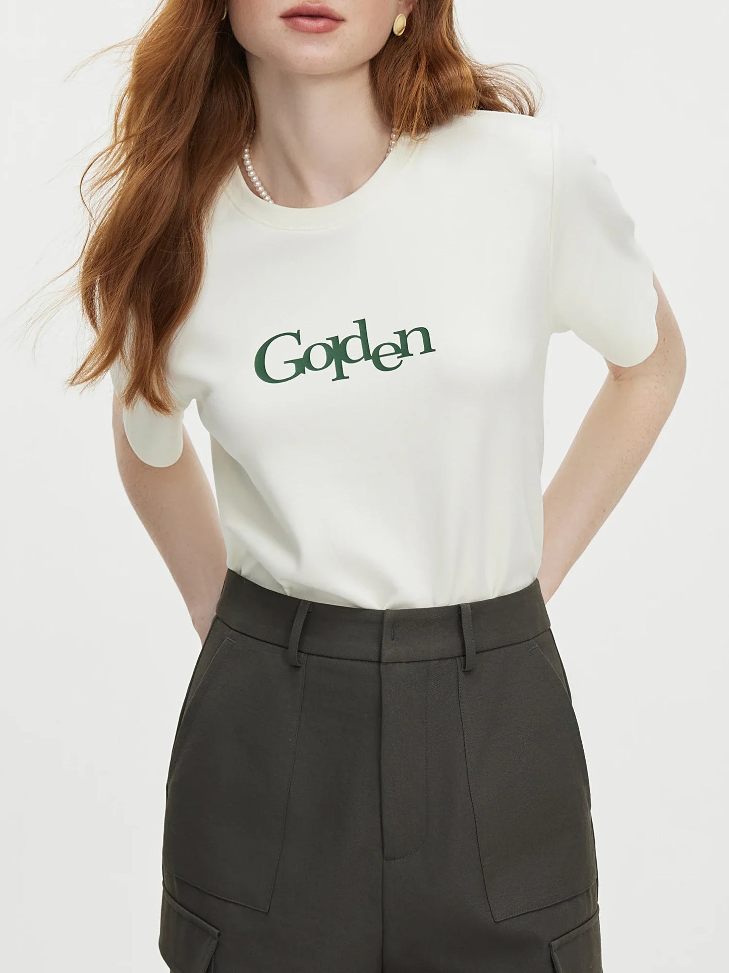 Letter Printed Shoulder Casual T-shirt