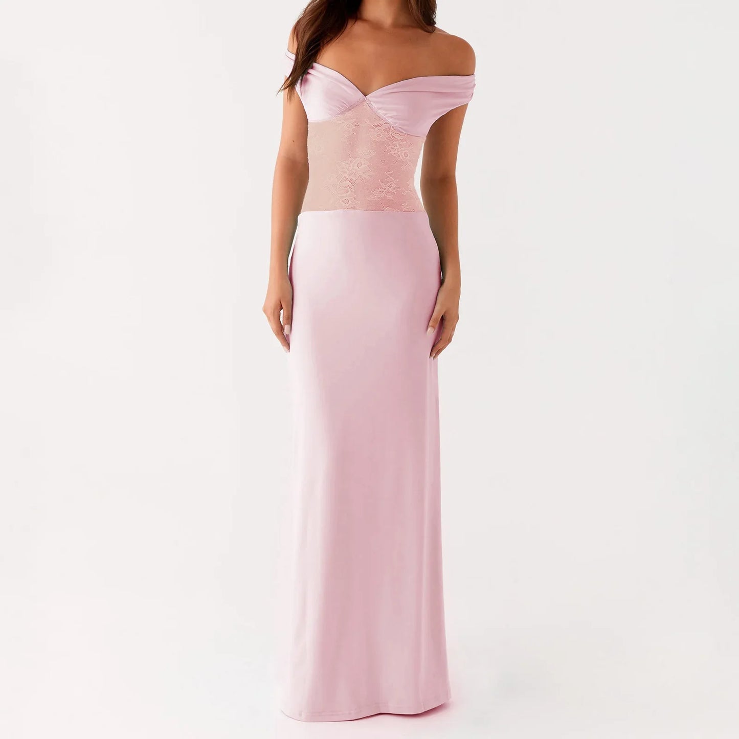 Floral Lace Patchwork Off Bodycon Dress