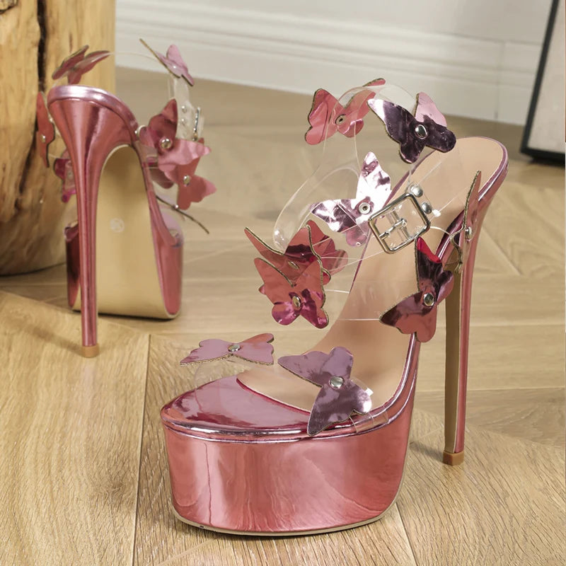 Butterfly Open Toe Platform Sandals for Women - Summer Fashion