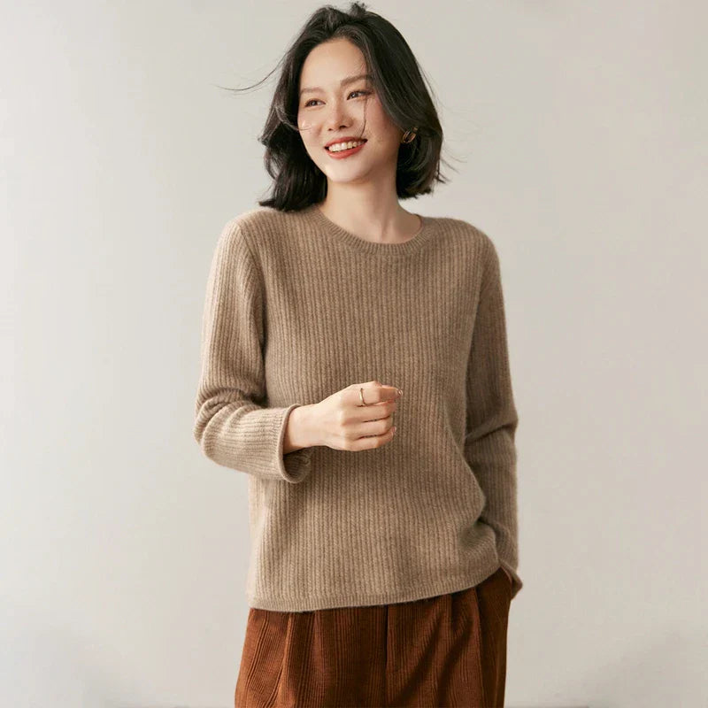 | Ribbed Cashmere Crewneck