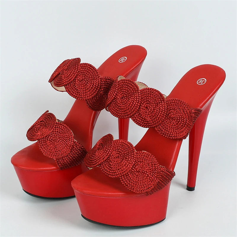 Peep Toe Pole Dance Heels Platform Slipper - Sexy Style for Women