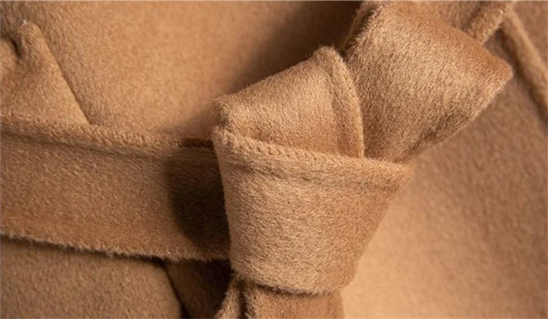 | Long Pointed Coat in Camel Hair