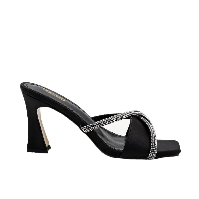 Luxury designer stiletto heels with rhinestones for plus size women