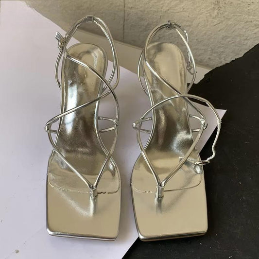 Peep Toe Women Sandals with Thin Low Heel