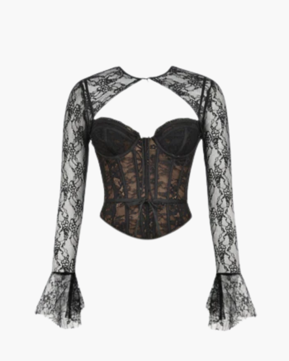| Lace long-sleeve corset top