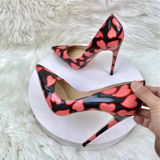 Black Patent Pointy Toe High Heel Shoes for Women