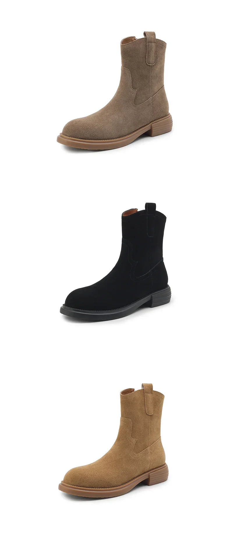 | Leather Zipper Boots