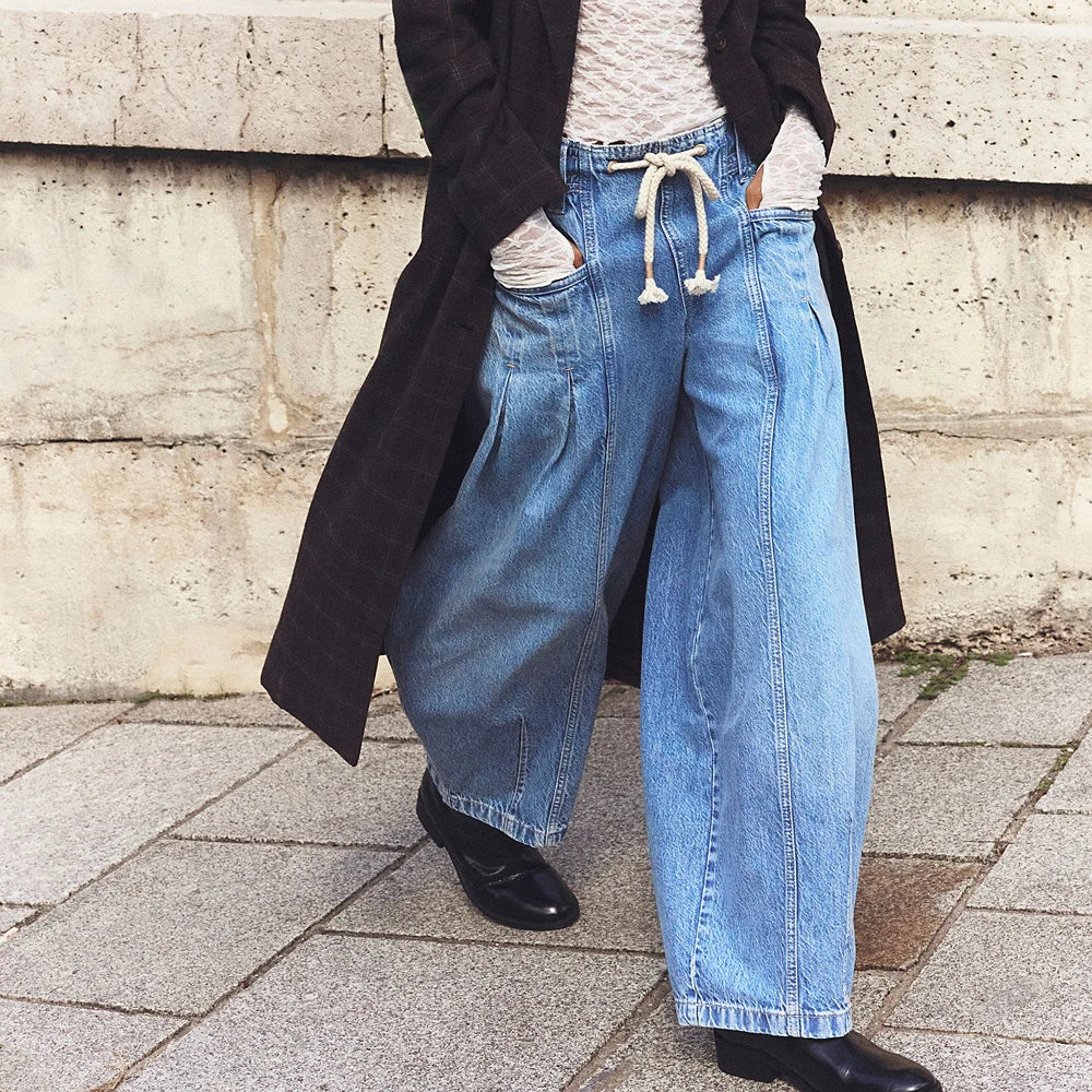 | Drawstring Denim Pants