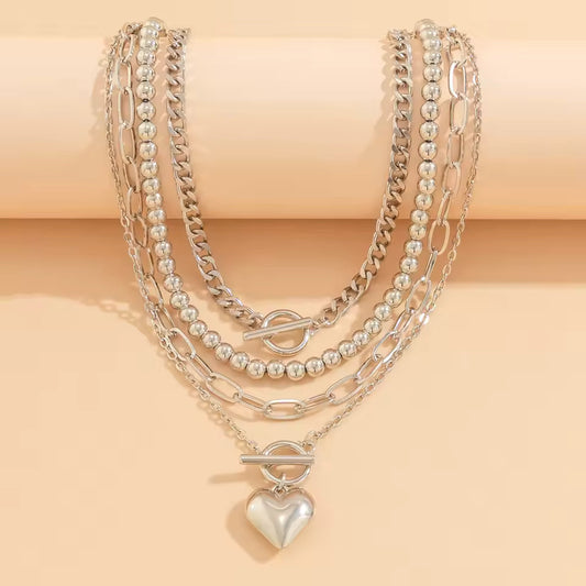 Vintage Big Heart Pendant Necklace