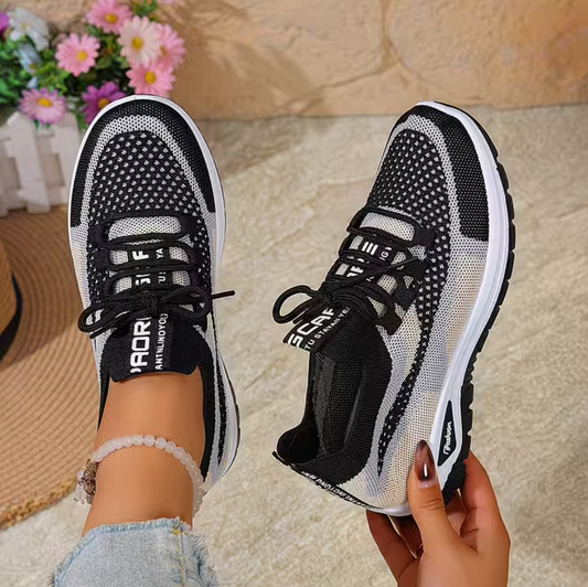 Women's Lightweight Lace-Up Non-Slip Sneakers – Breathable Casual Walking Shoes