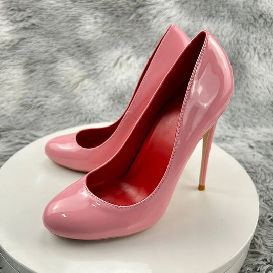 Pink Round Toe High Heel Shoes for Women