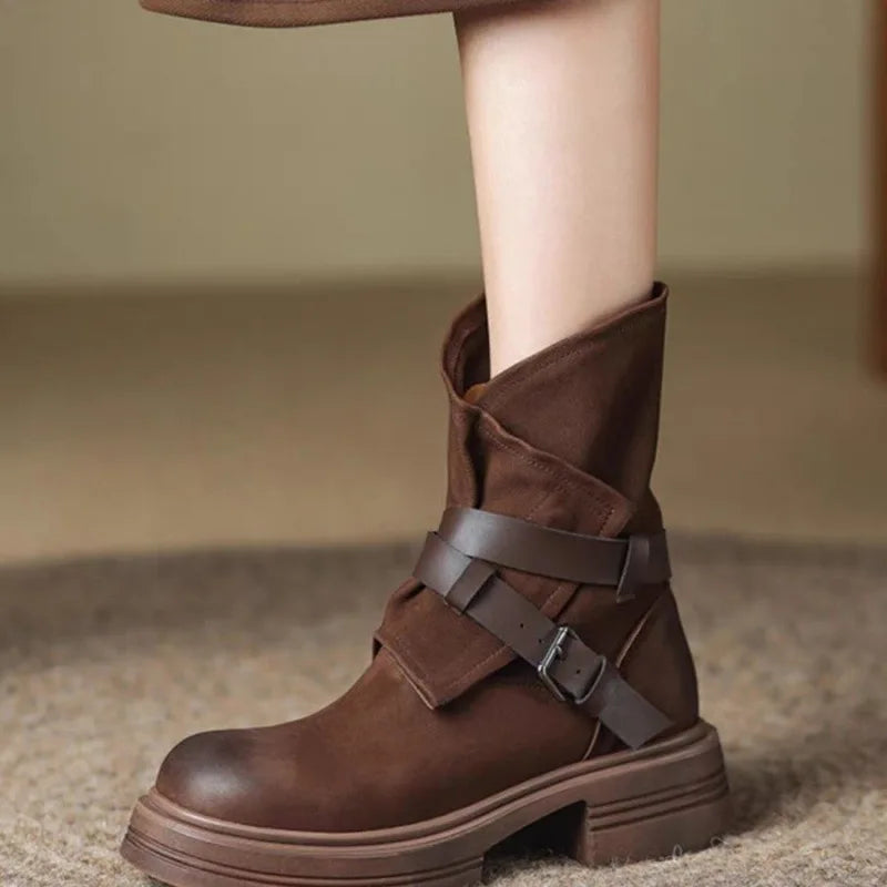 | Buckle Moto Boots