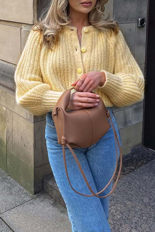 Solid Color Botton Down Cardigan
