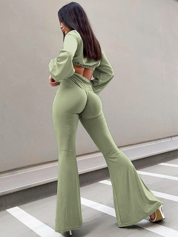 DressBetty - Vintage Elastic Flared Pants